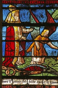 Window depicting God cursing the Serpent
