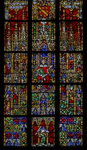 Window depicting King Solomon enthroned by French School
