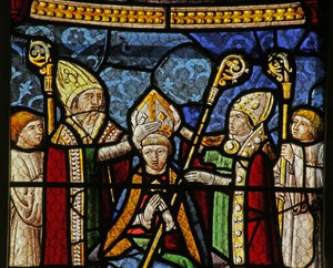 Window Depicting Saint Nicholas Becoming Bishop of Myra by French School