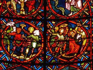 Window depicting St. Stephen being stoned to death