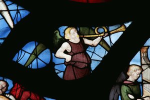 Window depicting a Musical Angel by French School