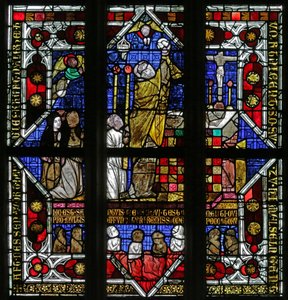 Window Depicting a Priest Elevating the Host and the Souls in Purgatory