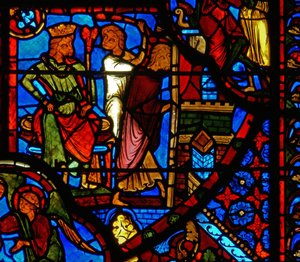 Window depicting a scene from the life of St. Thomas