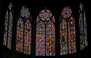 Window depicting a view of the east end of the choir