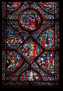 Window depicting scenes from the Life of Charlemagne from the ambulatory