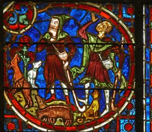 Window depicting the Annunciation to the shepherds