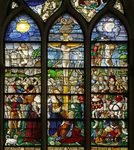 Window depicting the Crucifixion by French School