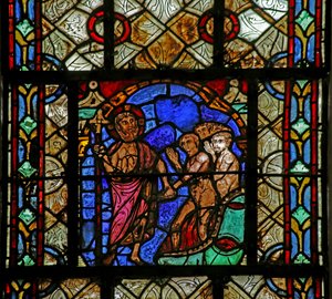 Window depicting the Harrowing of Hell