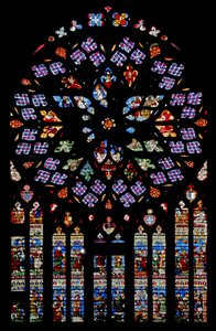 Window depicting the Last Judgement with the Life of St. Stephen below