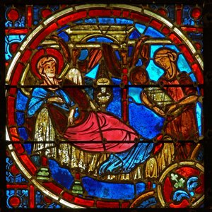Window depicting the Nativity by French School