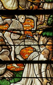 Window depicting the Revelation: the Four Horsemen of the Apocalypse