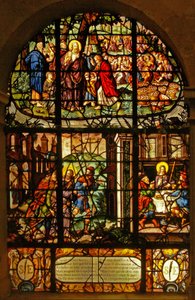 Window in the Charnier Depicting the Feeding of the 5000 and the Meeting and Supper at Emmaus by French School