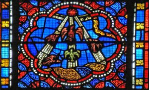 Window s2-L depicting Pentecost - the Spirit descends by French School