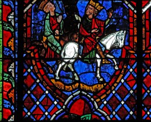Window depicting the Magi travelling in a boat by French School