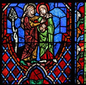 Window depicting the Visitation by French School