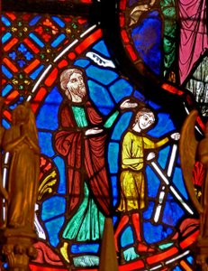 Window depicting Abraham and Isaac by French School