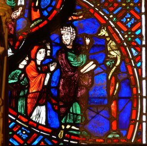 Window depicting Moses and the brazen serpent