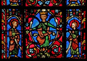 King and Two Prophets on the Tree of Jesse (Window W0) by French School