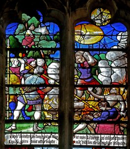 Window depicting the Martyrdom of St Foy by French School