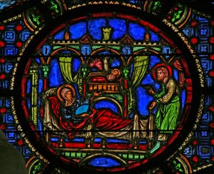 Window w0 depicting the Nativity by French School