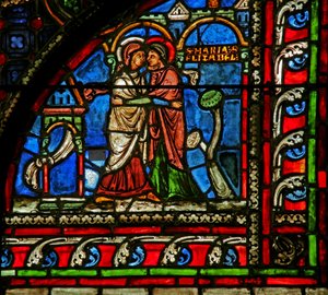 Window w0 depicting the Visitation by French School