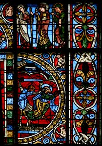 Window depicting the death of St Paul