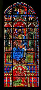 Window w100 depicting Christ in Glory by French School