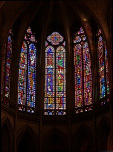 Window depicting a view of the east end of the choir of the cathedral
