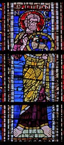 Window w101 depicting St John the Baptist by French School