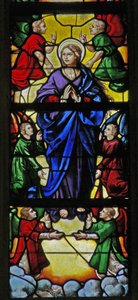 Window depicting the Assumption of the Virgin Mary by French School