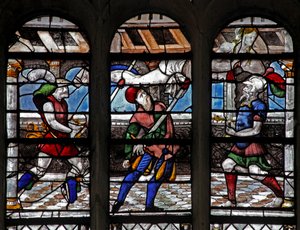 Window depicting the martyrdom of a saint (Julian?) by French School