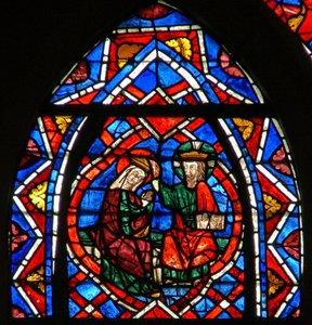 Window depicting the Coronation of the Virgin