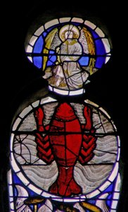 Window w114 depicting the Zodiac sign Cancer