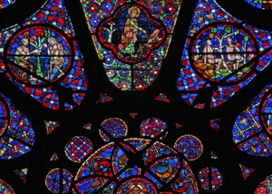 Window w115 depicting God the Creator: Adam and Eve scenes