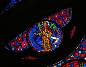 Window w115 depicting an angel by French School