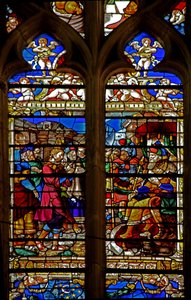 Window w119 depicting Joseph before Pharaoh