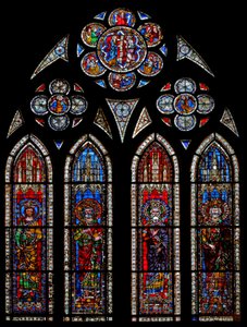 Window w11 depicting Holy Roman Emperors by French School