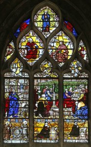 Window depicting the Death of the Virgin Mary by French School
