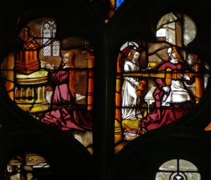 Window depicting the Annunciation (to St Anne?)