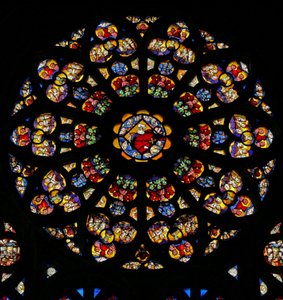 God the Father Surrounded by Cherubim and Angels, Life of Moses (rose window - internal)
