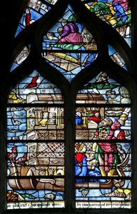Window w124 depicting Noah