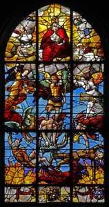 Window depicting St Michael and the rebel angels