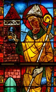 Window w13 depicting St Nicholas by French School