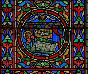 Window 13 depicting the Nativity by French School