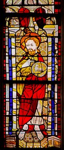Window depicting St John the Baptist by French School
