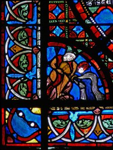 Window w15 depicting donors - watercarriers by French School