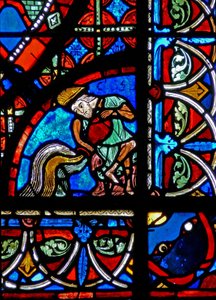 Window w15 depicting donors - watercarriers by French School
