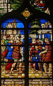 Window w17 depicting the Judgement of Solomon by French School