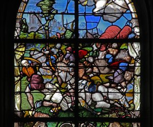 Window depicting the Conversion of St Paul by French School