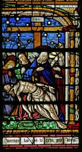 Window 19 depicting the Pieta by French School